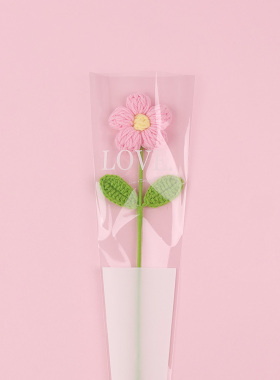 手工钩织泡芙花单支花束礼物