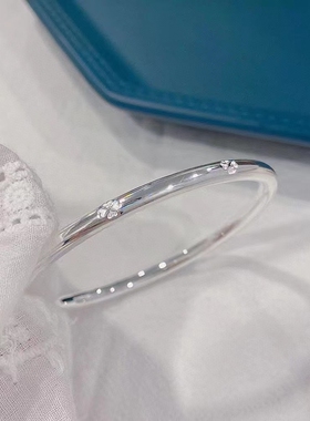 四叶草银手镯9999纯银女闭环手镯