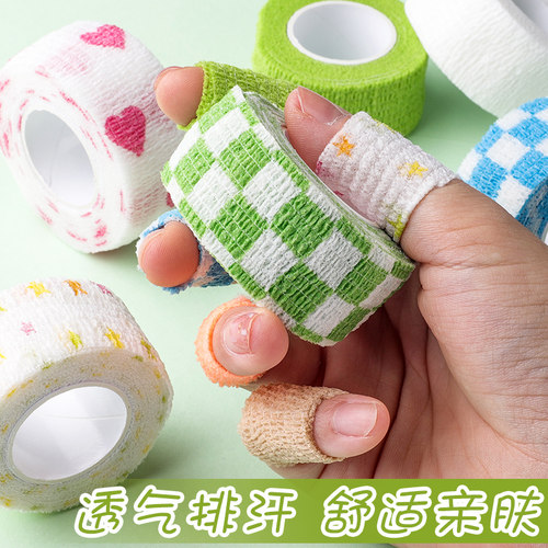 小学生写字护指绷带ins可爱神器纯色自粘缠手指绑带关节保护套手指胶带防磨伤起茧 儿童指套握笔器笔套高颜值 - 图2