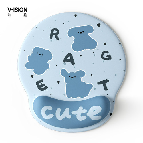 V-SION小狗插画护腕鼠标垫女手腕垫防滑办公室笔记本电脑键盘手托 - 图3