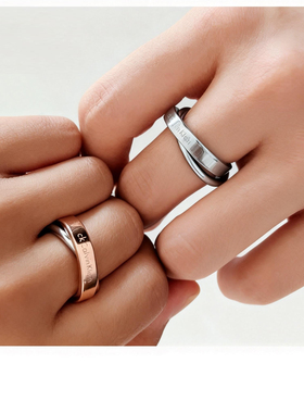 Calvin Klein【清仓款】专柜正品双环系列ck饰品情侣个性女ck戒指