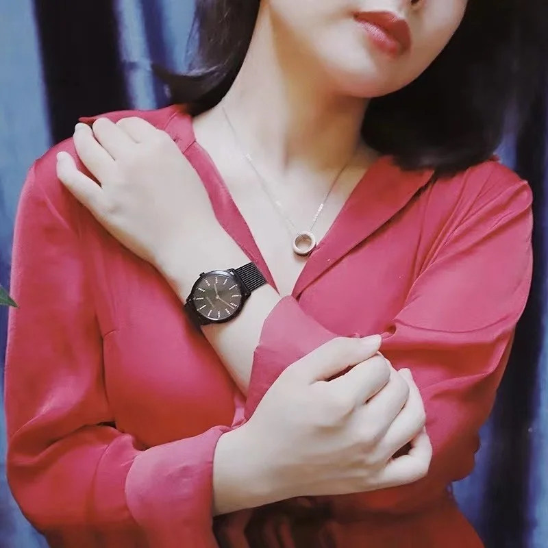 ck女设计感小众轻奢简约瑞士防水 表库时代瑞士腕表