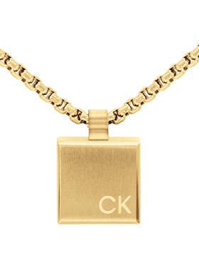 【自营】Calvin Klein/凯文克莱CK型格系列小方块男士项链金色