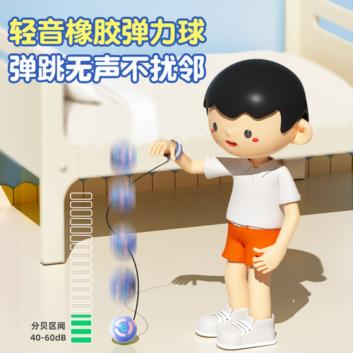 猫太子小学生防近视弹力球视力训练儿童护眼视觉疲劳手眼协调视力单人回弹自带线球锻炼保护视力户外运动玩具 - 图2