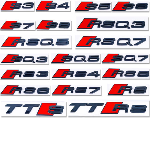 奥迪RS3 S4 S5 S6 S7 R8车标 黑色后尾标 RSQ3 SQ5 RSQ7 TTRS贴标 - 图1