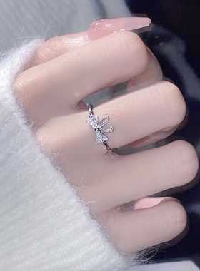 蝴蝶结开口可调节指环小众设计