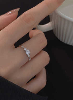 超闪锆石开口可调节戒指