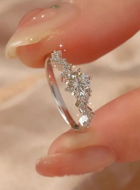 星梦戒指女时尚个性独特指环小众设计高级感开口可调节求婚食指戒