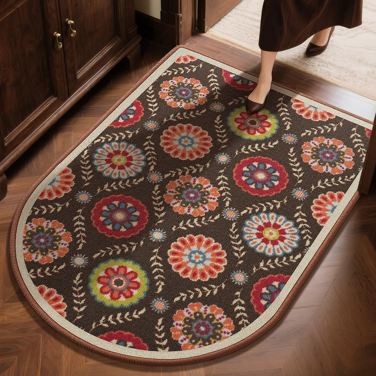 美式复古入户门地垫中古风高级感进门口脚垫家用玄关门厅防滑地毯,淘宝优惠券,粉丝福利购,淘宝优惠卷