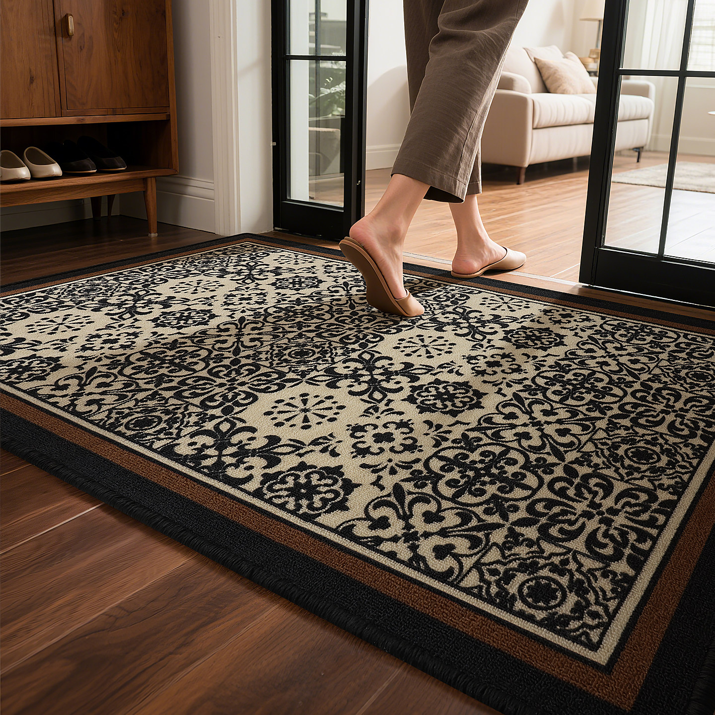 美式入户门地垫大门口玄关进门脚踏垫高级感复古家用室内防滑地毯,淘宝优惠券,粉丝福利购,淘宝优惠卷