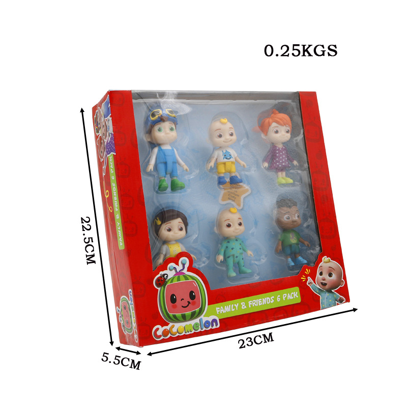 Multiple styles 6-8cm Cocomelon Figure Toys Family Sister Br - 图0