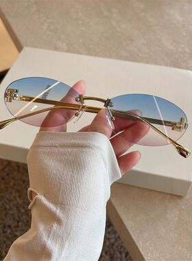 欧美复古F镶钻椭圆无框辣妹男女潮流网红明星街拍ins气质朋克风