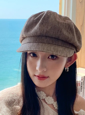 文艺贝雷帽女春夏季复古遮阳帽