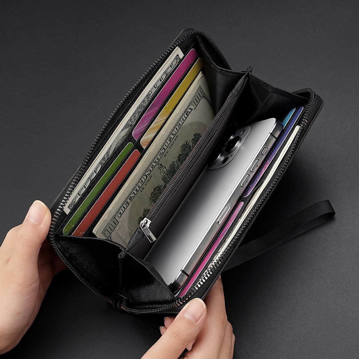 CarrKen新复古磨砂拼接撞色男士长款钱包 青年时尚多功能拉链手包,淘宝优惠券,粉丝福利购,淘宝优惠卷