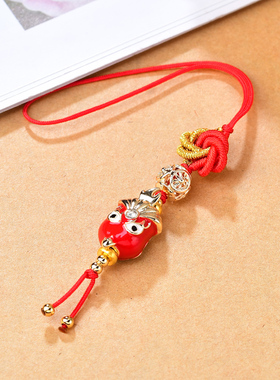 联吉红绳手链男女挂件2026年属马虎牛兔鼠手串吉祥物手绳