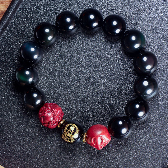 2026年卯戌文殊菩萨属兔生肖转运珠朱砂手链男女紫金朱砂佛珠手串