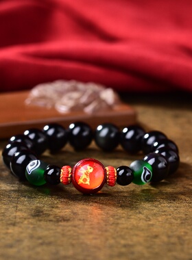 四合麟丰属兔辅祥物吉瑞手链男女生肖兔吉祥物水晶饰品手串