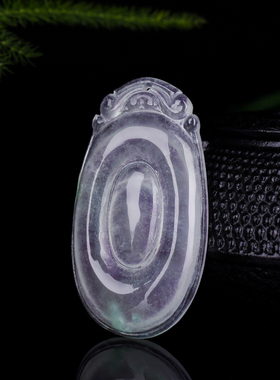 玉器玉吊坠 天然缅甸A货翡翠挂件 如意吊坠福贝玉牌子吊坠