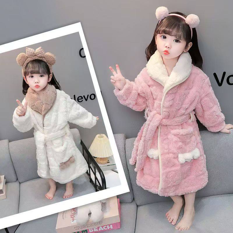 儿童浴袍女童冬季睡袍加厚法兰绒睡衣浴巾女孩宝宝珊瑚绒洗澡浴衣,淘宝优惠券,粉丝福利购,淘宝优惠卷