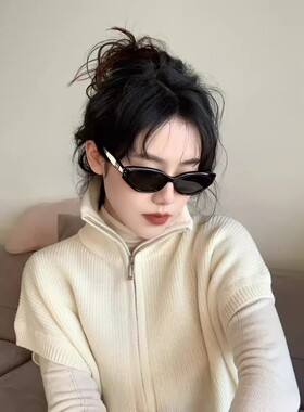 2024新款猫眼GM墨镜女方圆脸显瘦时髦高级感欧美复古街拍太阳眼镜
