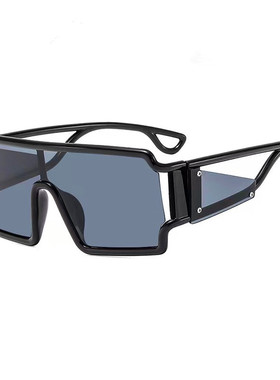 前卫连体欧美大框太阳眼镜小众镂空设计复古个性ins网红墨镜女潮