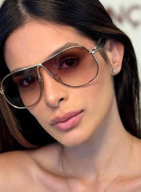 2026新款韩版老钱风金属大框墨镜女蛤蟆镜欧美高级感防晒太阳镜男