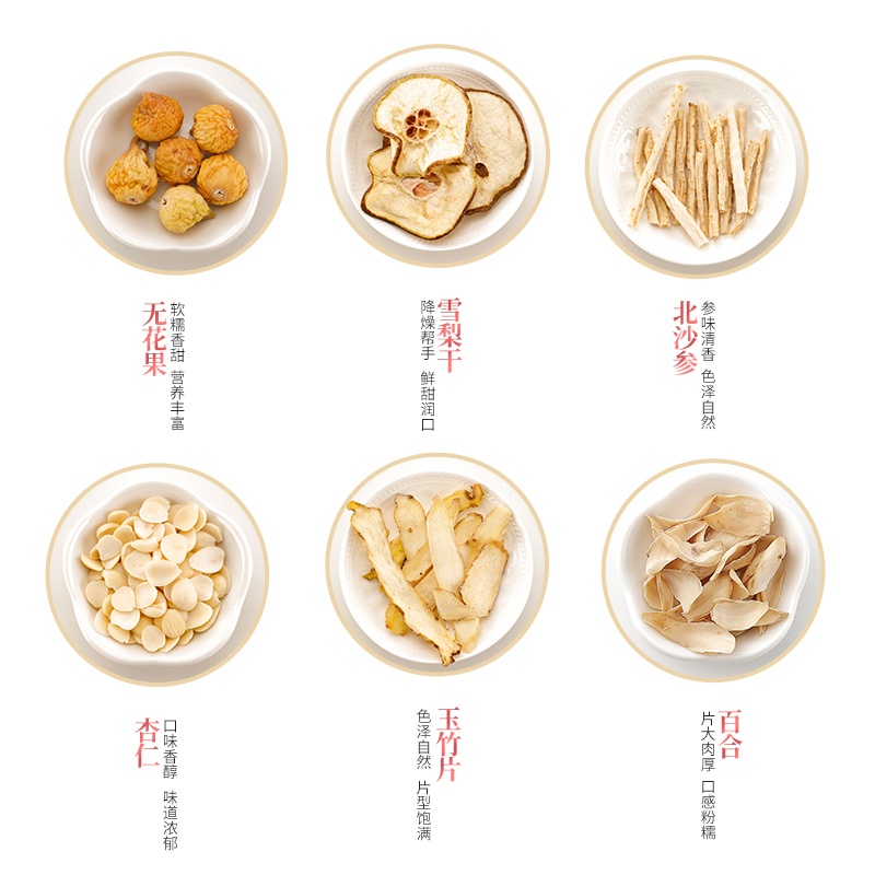 北合秋润汤雪梨沙参玉竹百合无花果煲汤材料润肺养肺清肺茶-图2