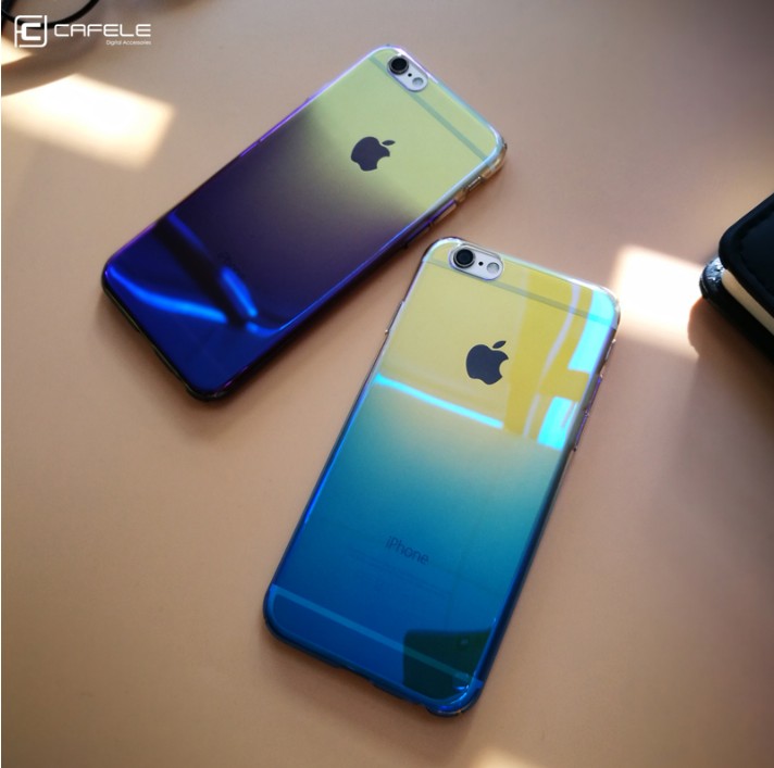 iPhone7Plus電鍍手機殼蘋果7個性創意炫彩6Splus薄漸變色透明硬殼