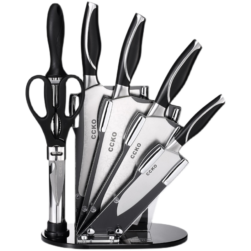 CCKO厨房刀具套装组合不锈钢七件套菜刀菜板二合一全套家用厨具 - 图3