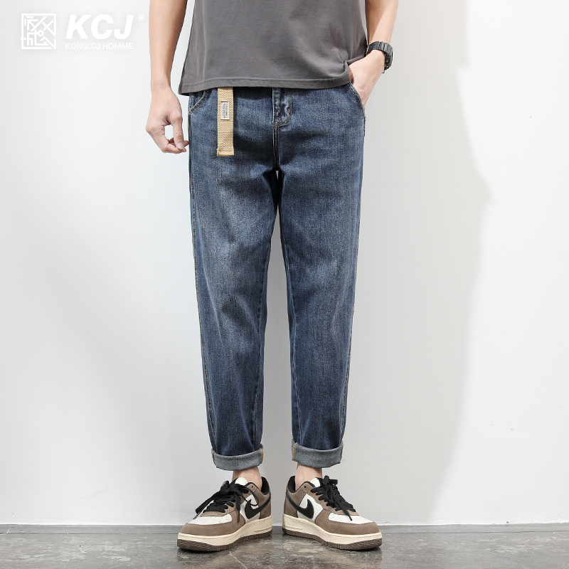 宽松直筒男2021年九分休闲牛仔裤子 空城计牛仔裤