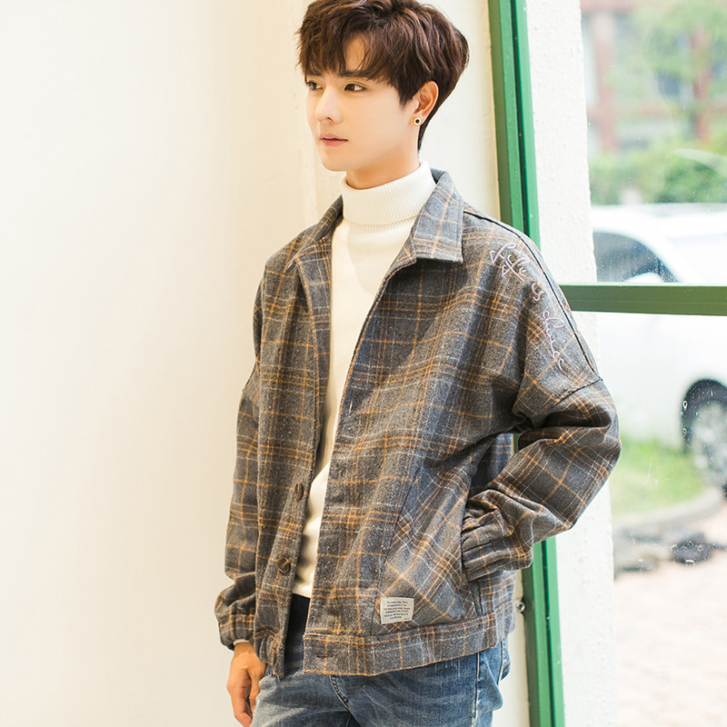 2021新款春秋季格子男士休闲夹克 空城计夹克