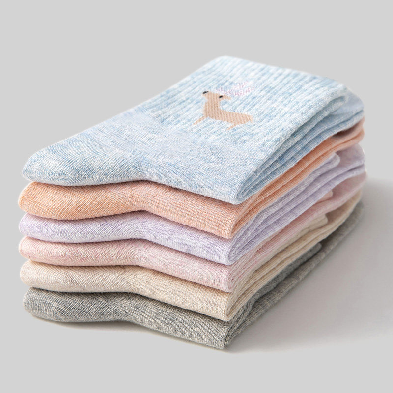 浪莎袜子女纯棉春秋款防臭薄中筒袜 宣韵内衣短袜/打底袜/丝袜/美腿袜