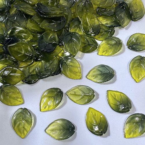 50颗装18X26mm琉璃山茶叶树叶子diy手工制作汉服头饰古风发簪材料 - 图1