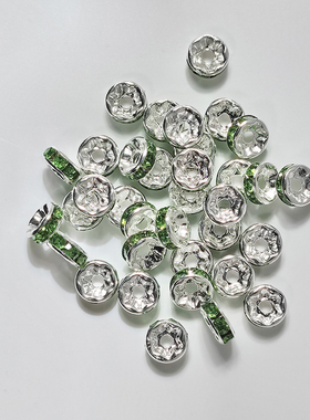 铜制50颗装8mm水钻圈diy手工材料