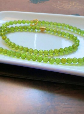 天然巴西全色绿碧玺三圈手链正品通透碧玺男女手串老矿料旺夫石