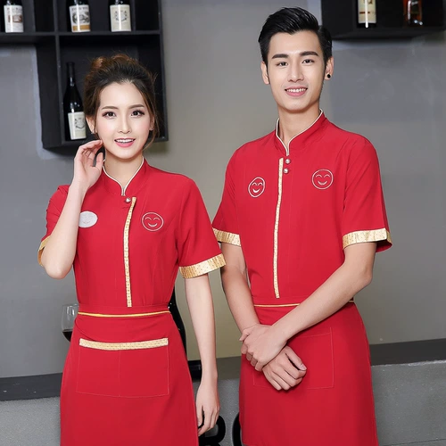 Летний тонкий комплект для работы подходит для мужчин и женщин для отеля, короткий рукав, делается под заказ