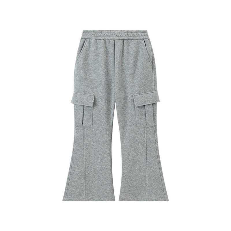 布丁哈鲁童装裤子2025冬季加绒工装长裤奥利绒内里女童加绒