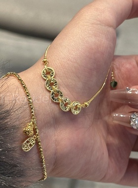 韵饰居~新中式碎冰冰五帝币 手链女 古法传承手串小众手饰品