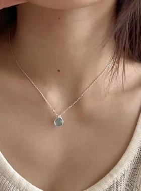 新款水晶项链锁骨链网红清冷高级小众新中式蓝色女2023不掉色轻奢