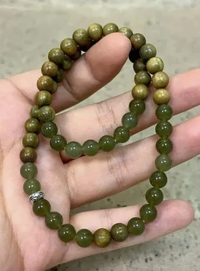 多圈可调节翠竹中国风手链顺纹超仙男女清新金丝绿檀木情侣手串