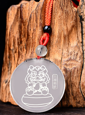 易明开居吉狮赐桃吉宏吊坠2026属猴吉祥佩戴物生肖猴挂件项链男女