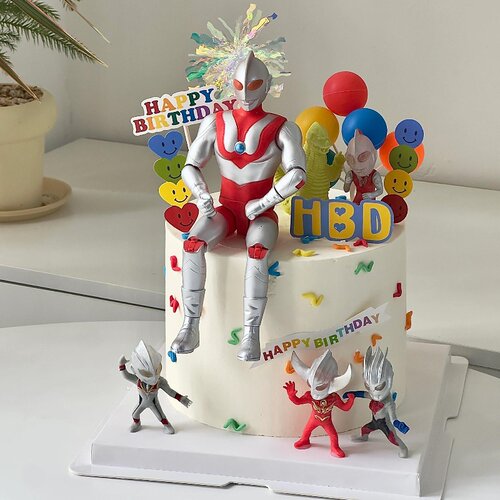 网红儿童蛋糕装饰卡通超人摆件男孩小孩生日派对烘焙装扮插件配件 - 图2