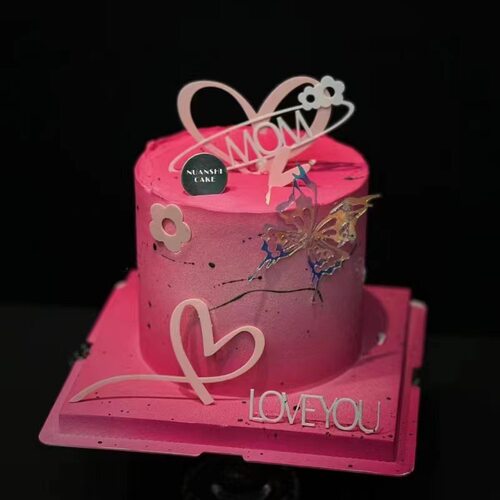 网红母亲节蛋糕装饰插牌爱心mom亚克力仙女妈妈蝴蝶烘焙插件摆件 - 图2