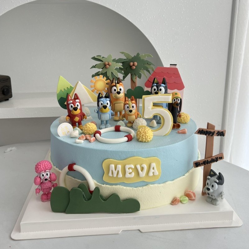 儿童生日蛋糕装饰卡通小狗布鲁衣公仔男孩女孩宝宝甜品台装扮插件,淘宝优惠券,粉丝福利购,淘宝优惠卷