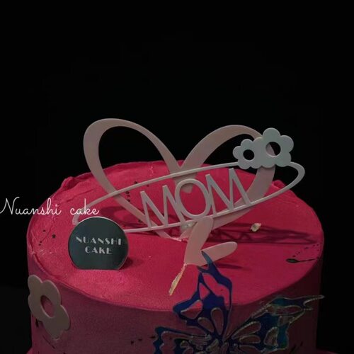 网红母亲节蛋糕装饰插牌爱心mom亚克力仙女妈妈蝴蝶烘焙插件摆件 - 图3