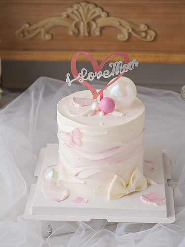 网红母亲节蛋糕装饰插牌爱心mom亚克力仙女妈妈蝴蝶烘焙插件摆件 - 图0