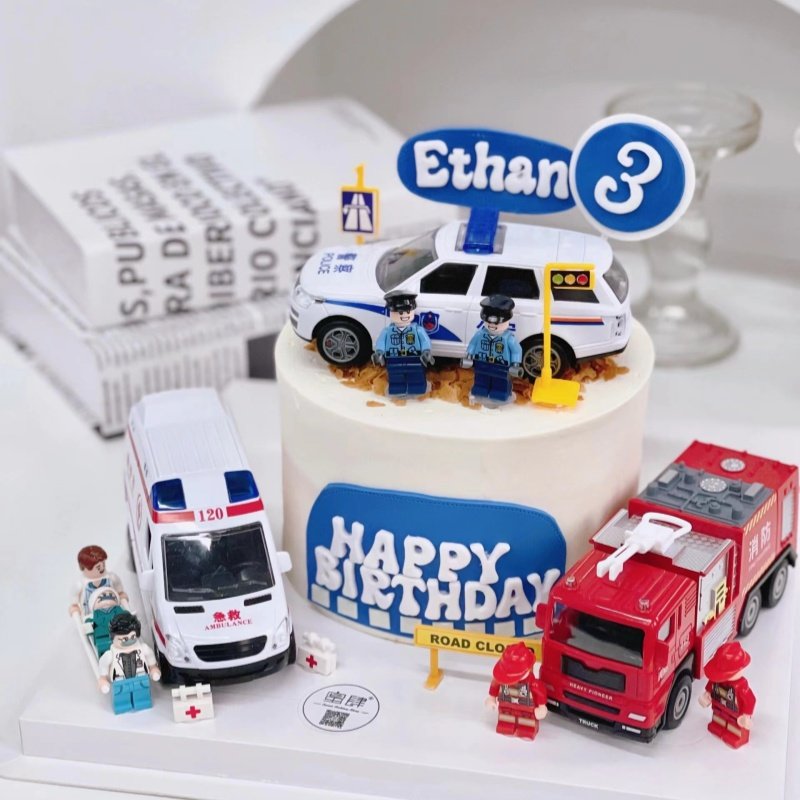 警车生日蛋糕装饰摆件卡通警务车警察儿童派对甜品台烘焙插件配件,淘宝优惠券,粉丝福利购,淘宝优惠卷
