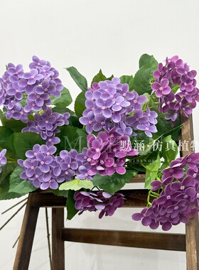 仿真绣球花单支三头绣球花