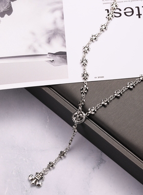 复古高级感鸢尾流苏吊坠项链小众