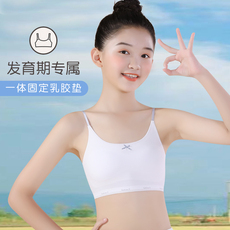Топы и бра 女童内衣发育期小学生女孩吊带小背心内穿大童儿童抹胸少女文胸夏 Intimate bear